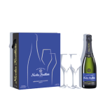 NICOLAS FEUILLATTE RES EXCL BRUT +2FLUTES COFFRET BLEU 1BTLE*75CL