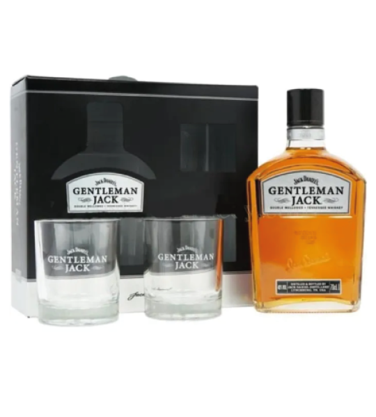 JACK DANIEL's GENTLEMAN 70cl COFFRET 2 VERRES