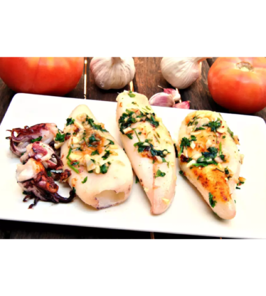 BROCHETTES DE CALAMAR GRILLE