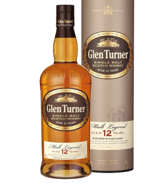 GLEN TURNER SINGLE MALT 12 ANS + ETUI 70CL